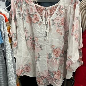 Savanna Jane Floral Blouse - Pink and Cream